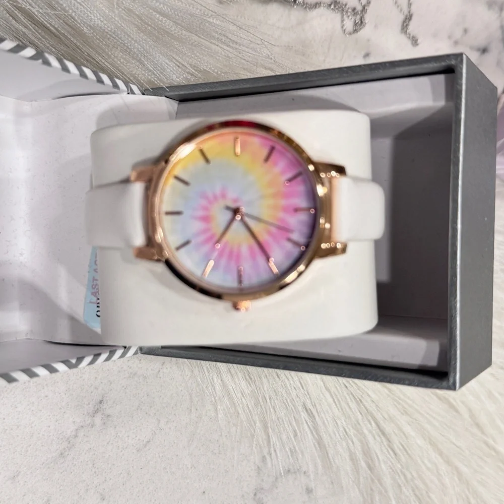 INC Women's White Strap Watch 38mm, rose gold